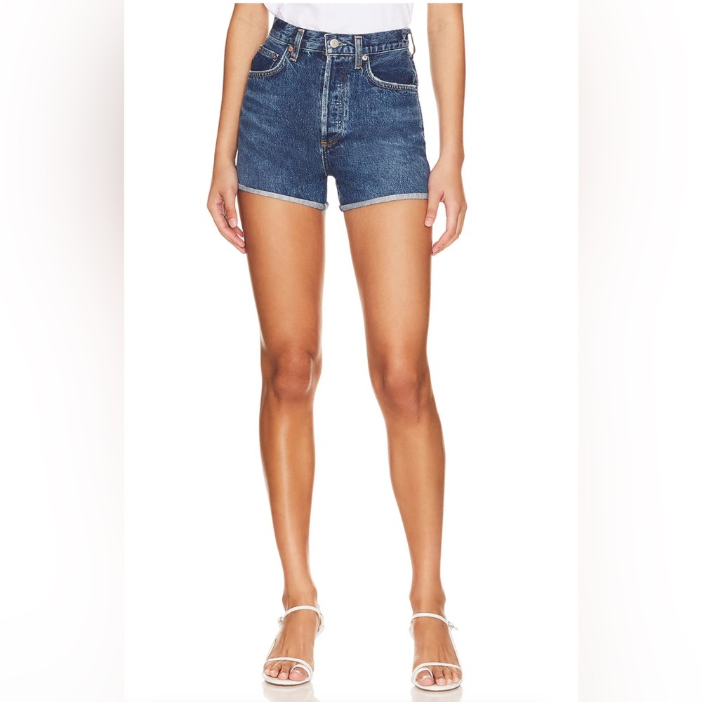 NWT AGOLDE dark denim vintage high rise DEE SHORT